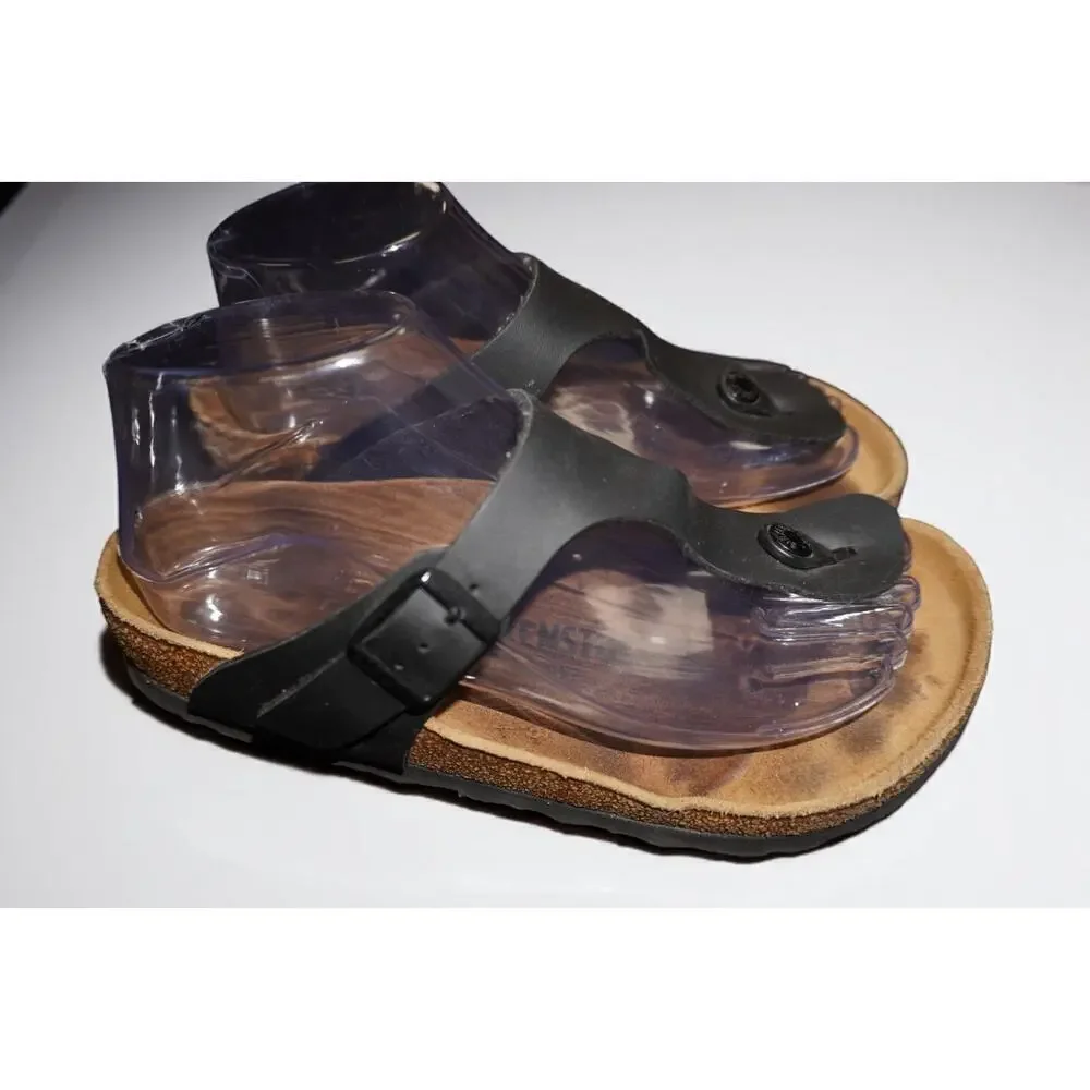 Birkenstock Gizeh Black Leather Sandals Women’s Size 37 (US 6-6.5) Germany